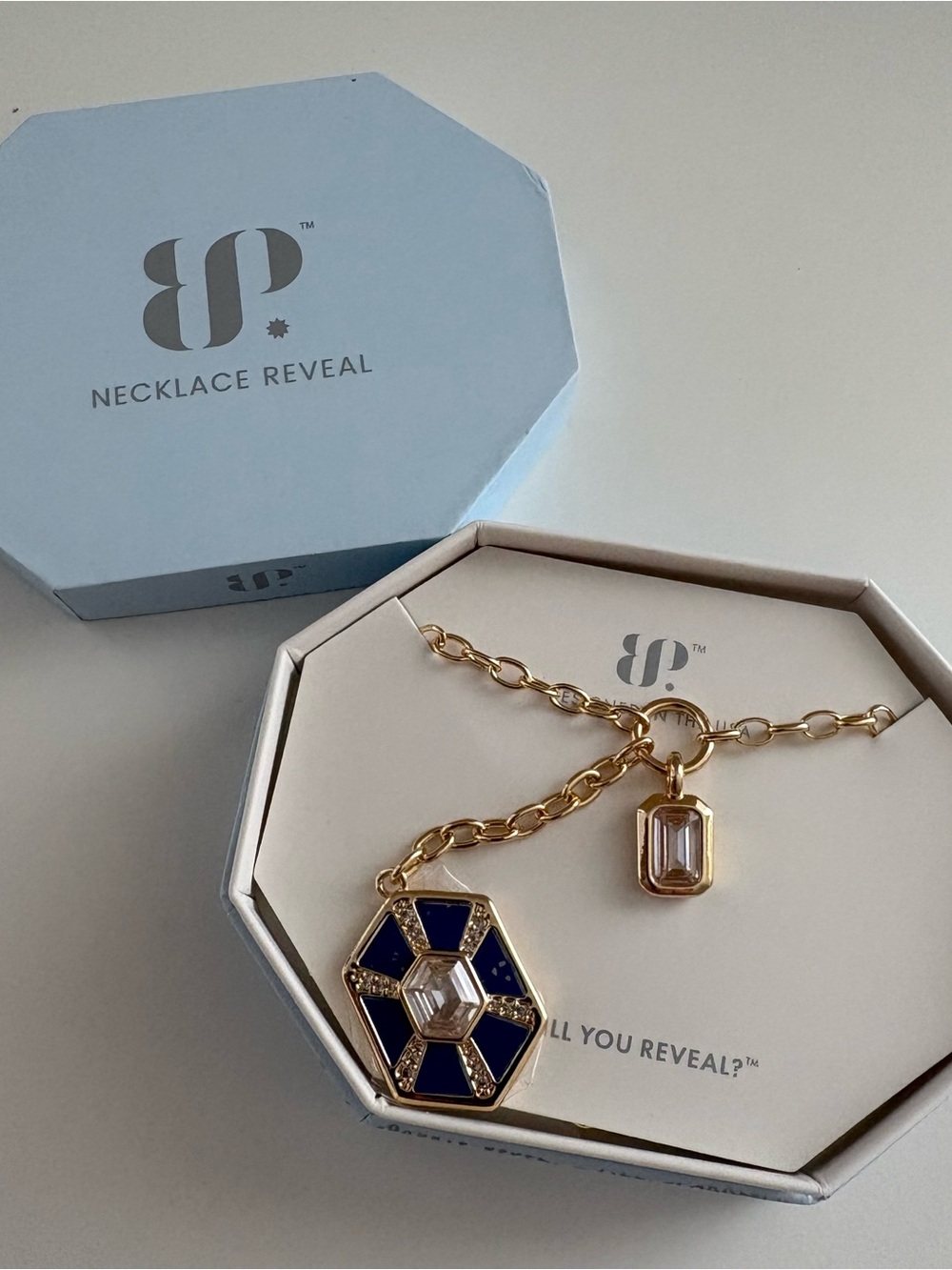 Bomb Party Showstopper Necklace NK39631 Lapis Magnesite Diamond CZ Gold Plating